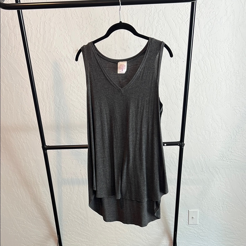 Freeloader Charcoal V-Neck Tank Top